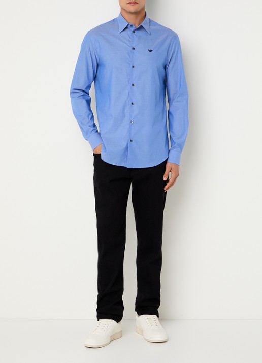 Armani Regular fit overhemd   - voorkant 2 blauw