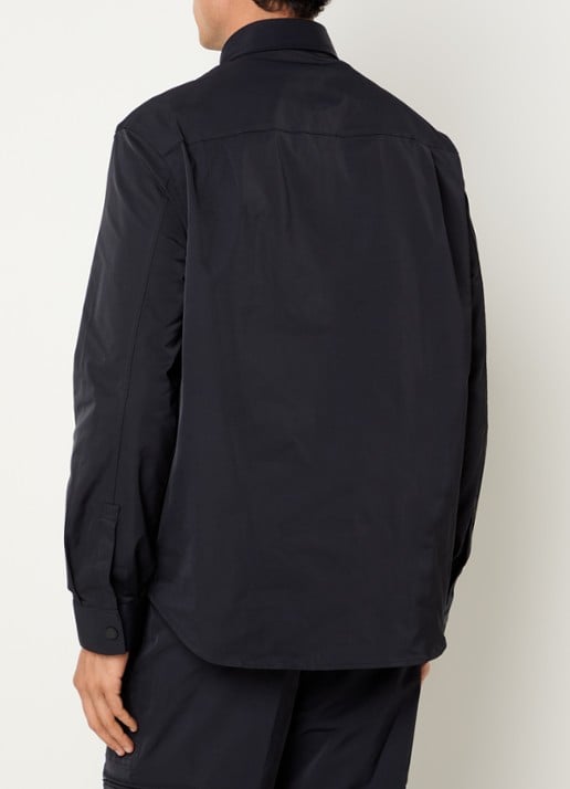 Armani Regular fit overshirt met borstzak - achterkant donkerblauw
