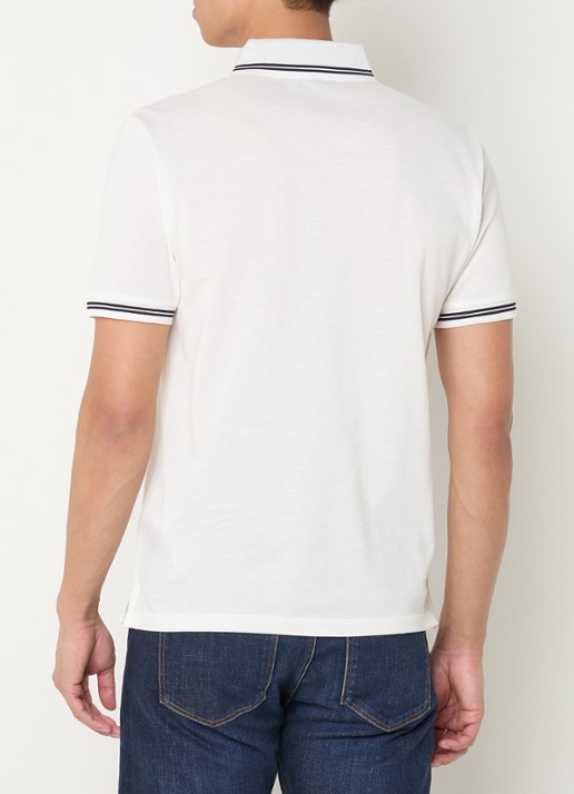 Armani Regular fit polo met getipte boorden - achterkant gebroken wit