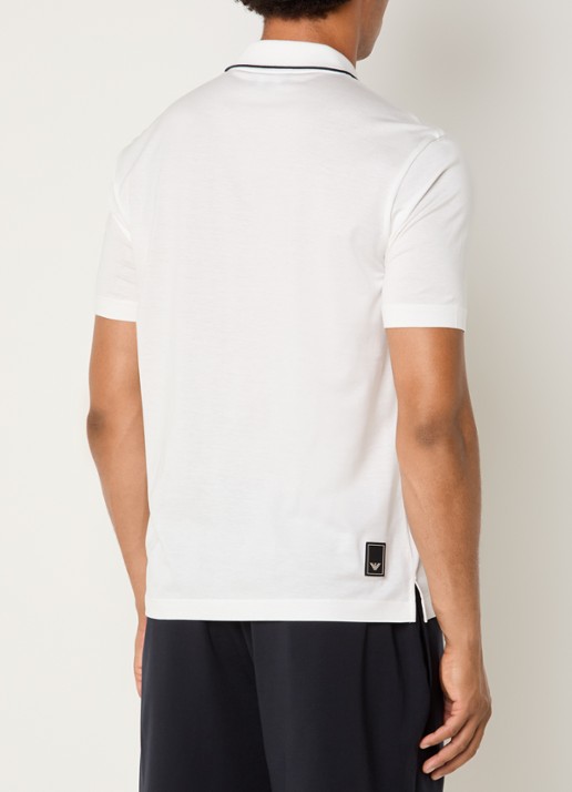 Armani Regular fit polo met halve rits - achterkant 4 wit