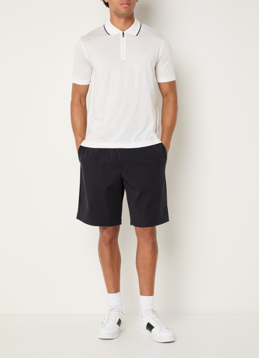 Armani Regular fit polo met halve rits - voorkant 3 wit