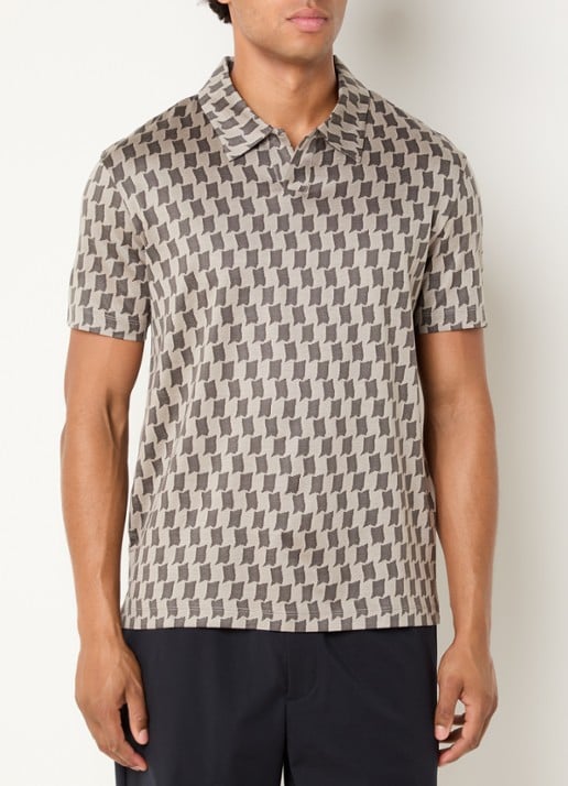 Armani Regular fit polo met jacquard dessin