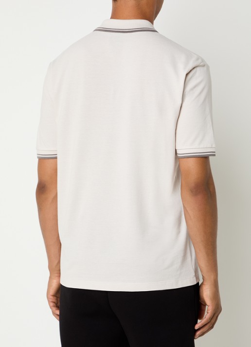 Armani Regular fit polo met logo - achterkant creme