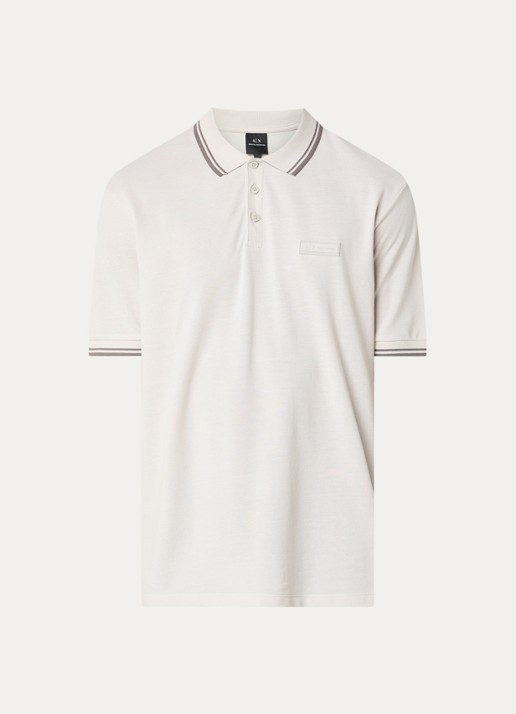 Armani Regular fit polo met logo - voorkant 3 creme
