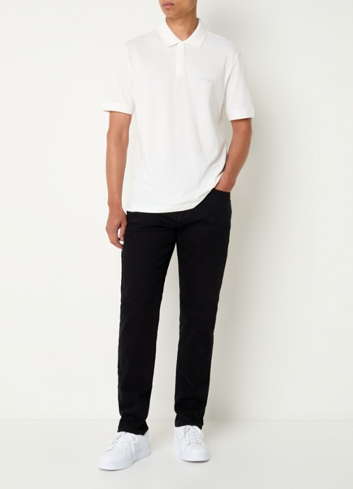 Armani Regular fit polo met logo - voorkant 4 gebroken wit