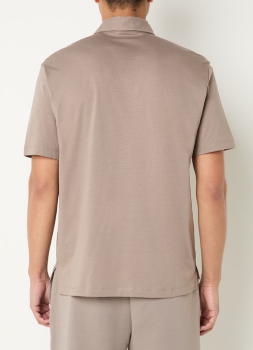 Armani Regular fit polo met logo - achterkant zand