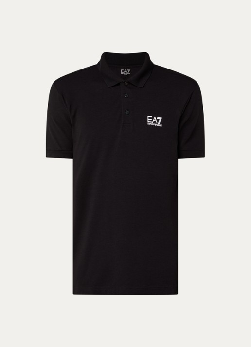 Armani Regular fit polo met logo - voorkant 2 zwart