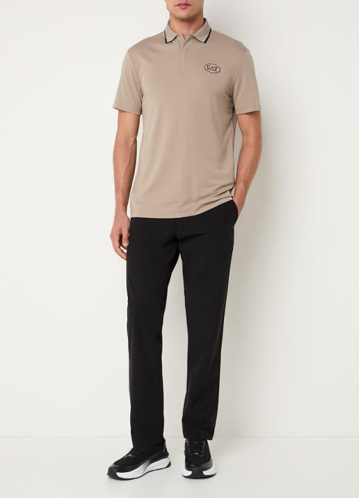 Armani Regular fit polo met logo - voorkant 4 taupe