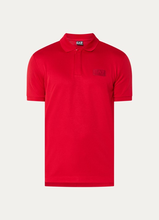Armani Regular fit polo met logo - voorkant rood