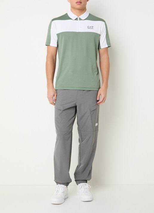 Armani Regular fit polo met logo - voorkant 3 olijfgroen