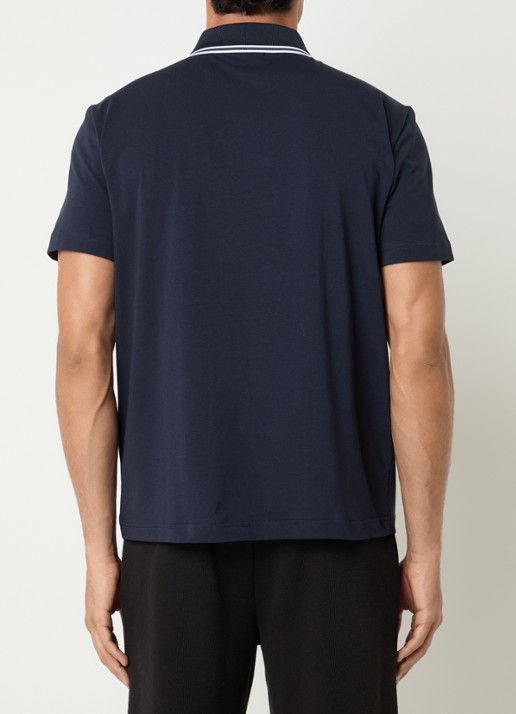 Armani Regular fit polo met logo - achterkant 2 donkerblauw