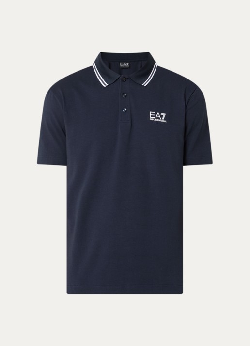 Armani Regular fit polo met logo - voorkant 3 donkerblauw