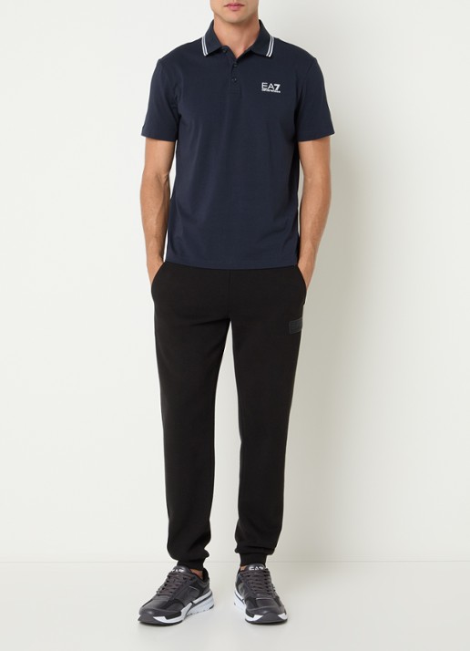 Armani Regular fit polo met logo - voorkant 4 donkerblauw