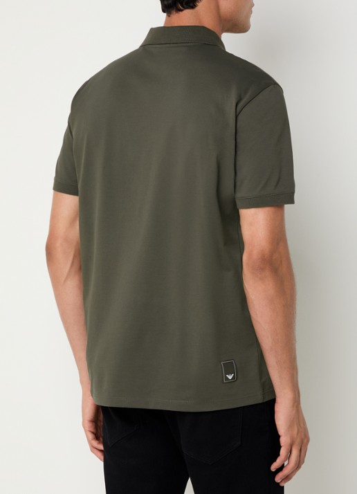 Armani Regular fit polo met logo - achterkant bronsgroen