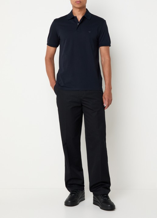 Armani Regular fit polo met logo - voorkant 3 donkerblauw