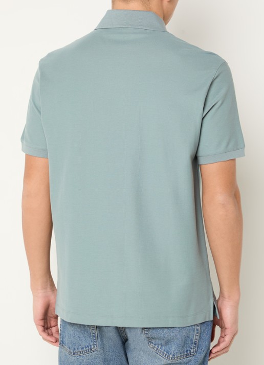 Armani Regular fit polo met logo - achterkant blauwgrijs