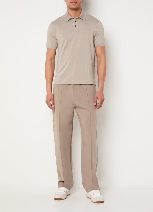 Armani Regular fit polo met logo - voorkant 3 beige