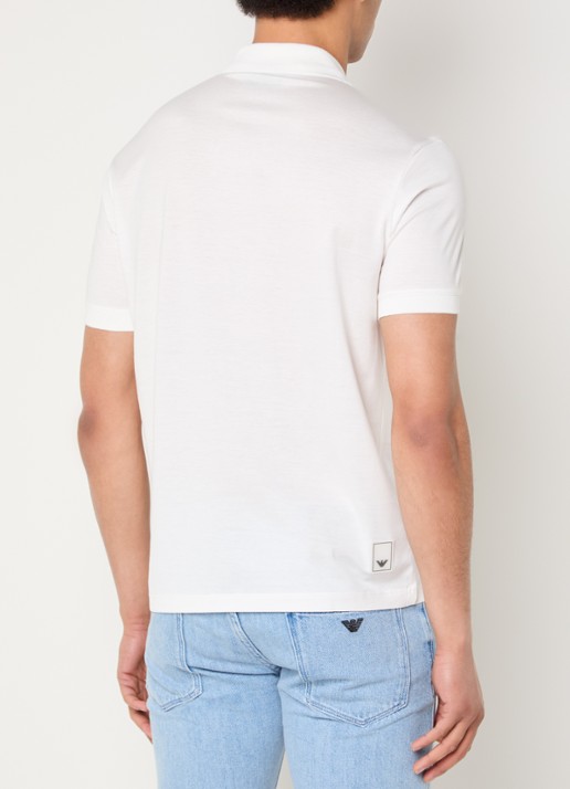Armani Regular fit polo met logo - achterkant 3 gebroken wit