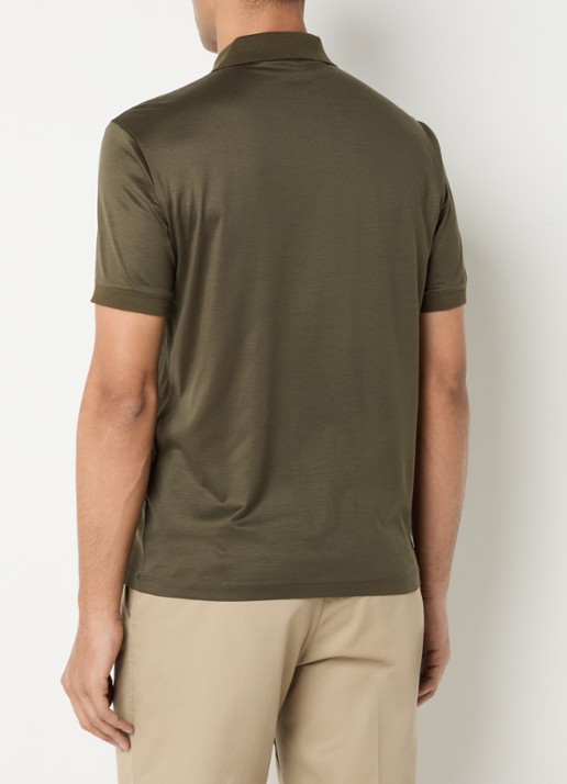 Armani Regular fit polo met logo - achterkant bronsgroen