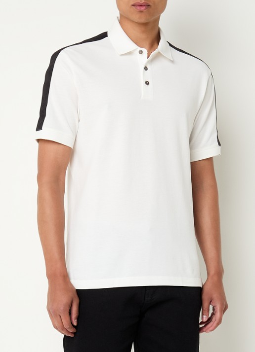 Armani Regular fit polo met logoband - detail 4 gebroken wit