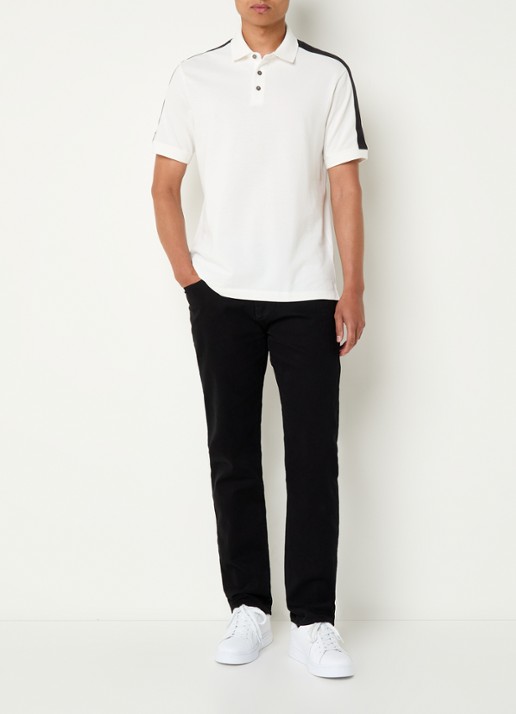 Armani Regular fit polo met logoband - voorkant 3 gebroken wit