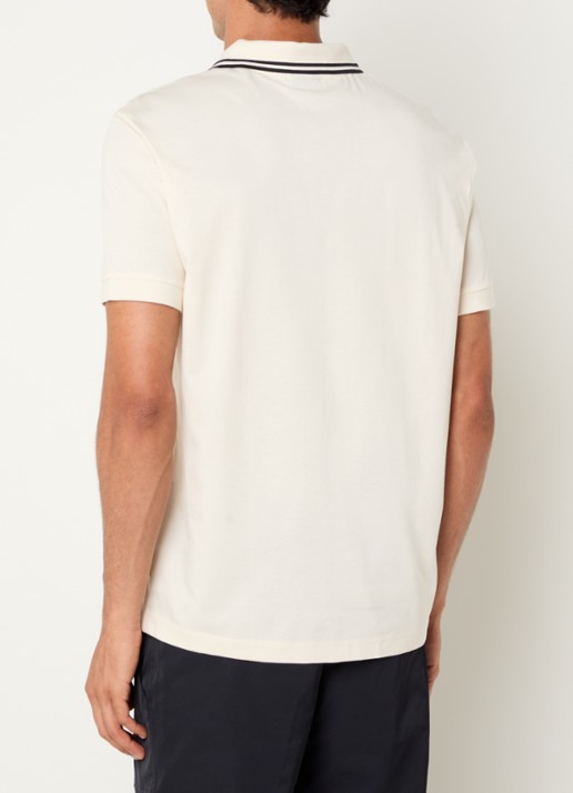 Armani Regular fit polo met logoborduring - achterkant 4 creme