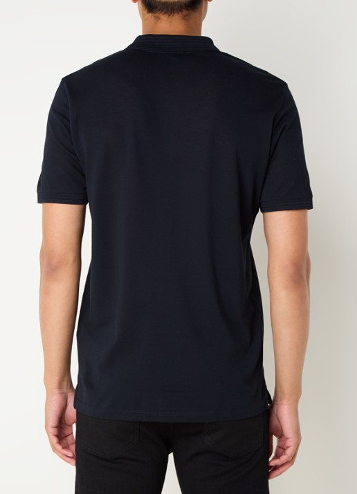 Armani Regular fit polo met logoborduring - achterkant 4 blauw