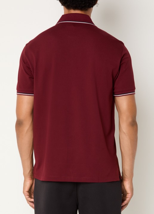 Armani Regular fit polo met logoborduring - achterkant bordeauxrood