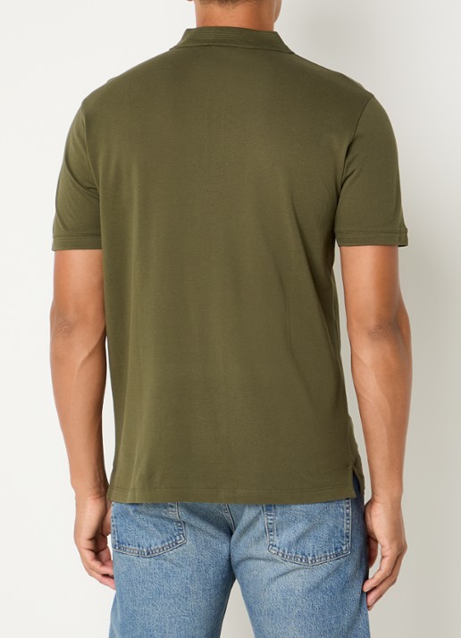 Armani Regular fit polo met logoborduring - achterkant 4 bronsgroen