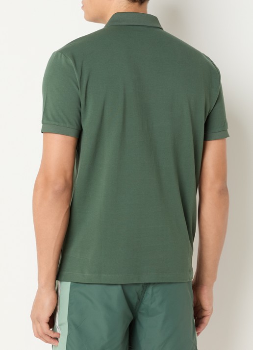Armani Regular fit polo met logoprint - achterkant donkergroen