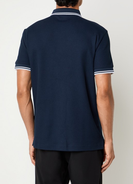 Armani Regular fit polo met logoprint - achterkant 2 donkerblauw