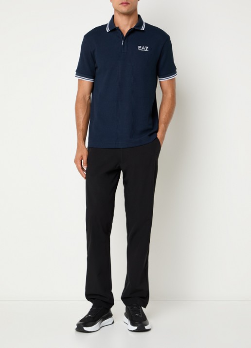 Armani Regular fit polo met logoprint - voorkant 4 donkerblauw