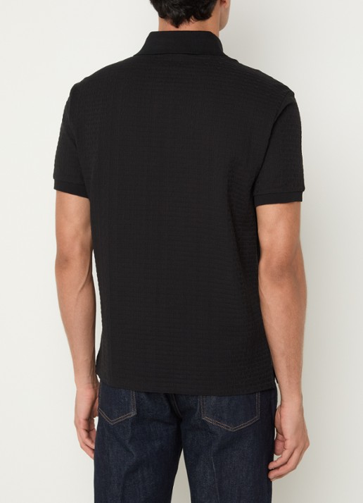 Armani Regular fit polo met logoprint - achterkant 2 zwart
