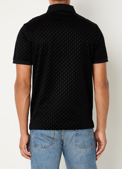 Armani Regular fit polo met logoprint - achterkant zwart