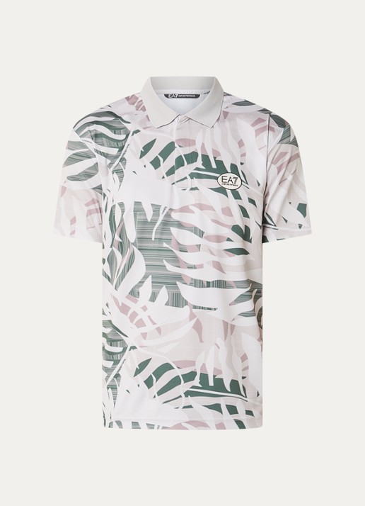 Armani Regular fit polo met print - voorkant 3 beige
