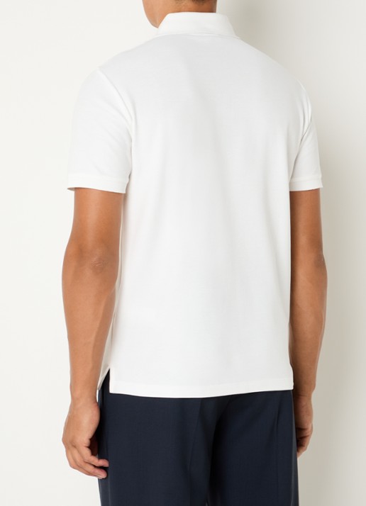 Armani Regular fit polo met stretch - achterkant 2 wit