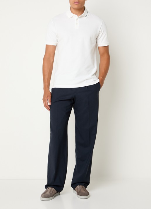 Armani Regular fit polo met stretch - voorkant 4 wit