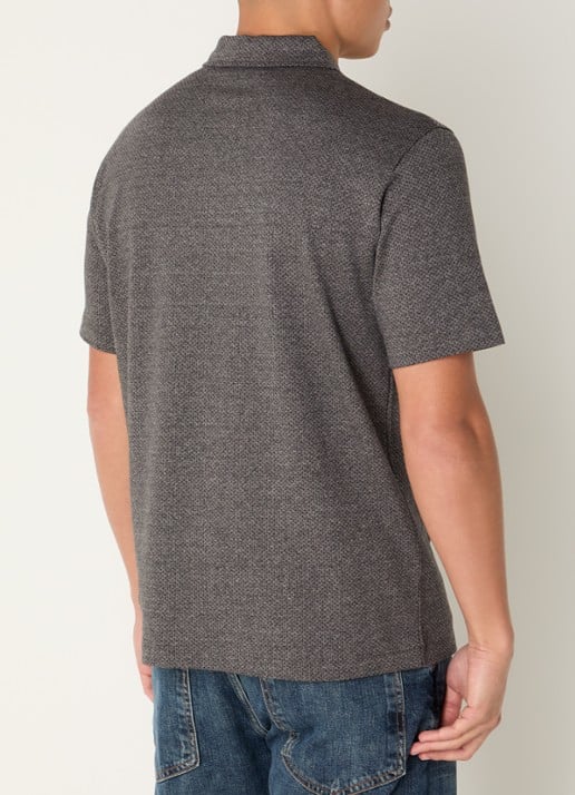 Armani Regular fit polo met structuur - achterkant donkergrijs