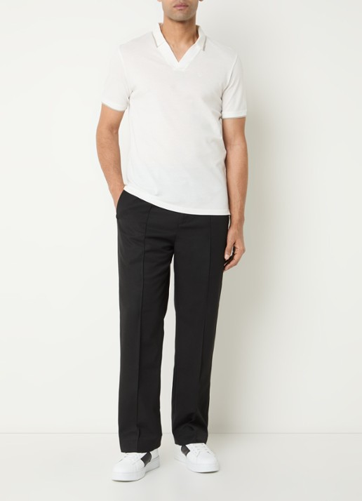 Armani Regular fit polo van piqué katoen met logo - voorkant 3 wit