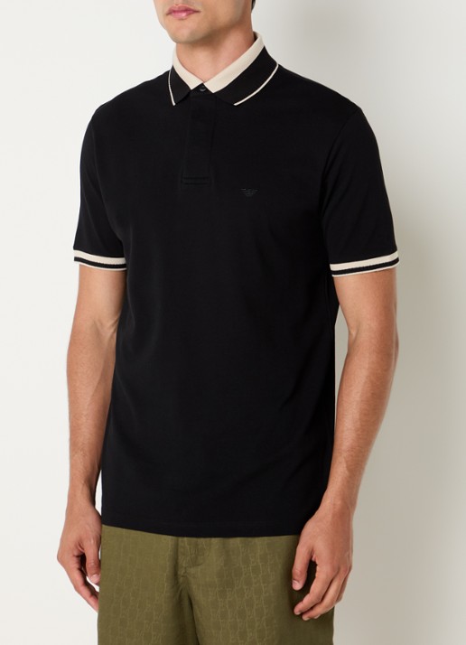 Armani Regular fit polo van piqué katoen met logoborduring