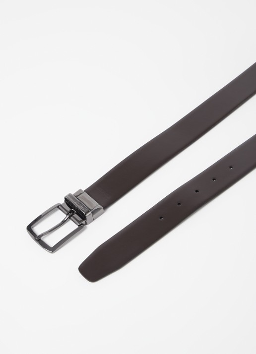 Armani Reversible riem van leer - detail zwart