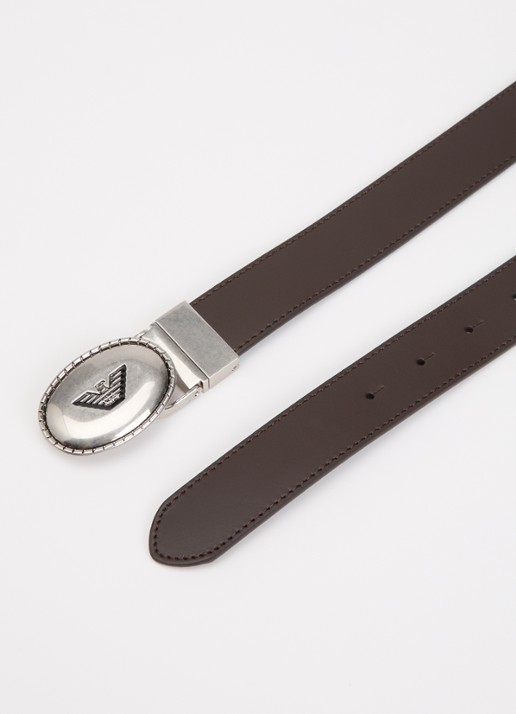 Armani Riem van leer - detail 2 donkerbruin