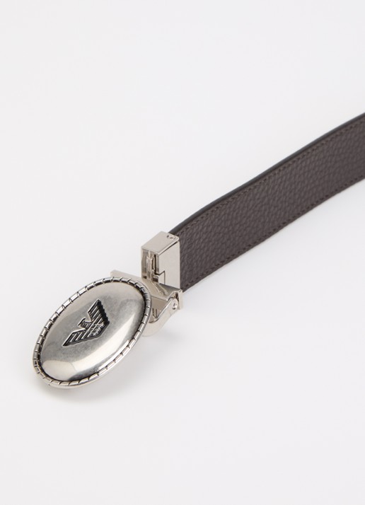 Armani Riem van leer - detail 3 donkerbruin