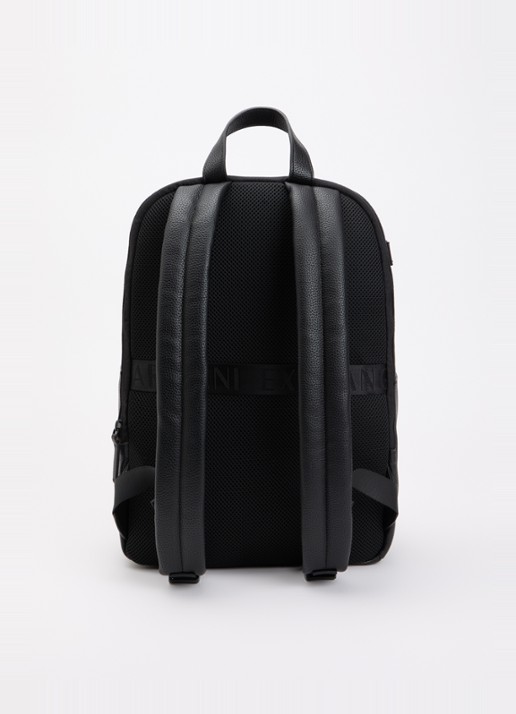 Armani Rugzak met 16 inch laptopvak - achterkant zwart