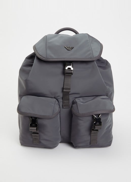 Armani Rugzak met logo  - voorkant grijs
