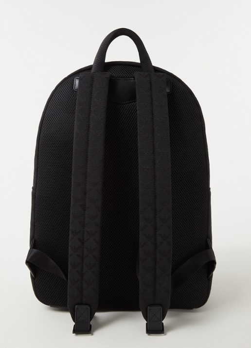 Armani Rugzak met logoprint en 13 inch laptopvak - achterkant 3 zwart