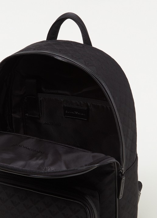 Armani Rugzak met logoprint en 13 inch laptopvak - detail 2 zwart