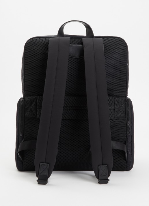 Armani Rugzak met logoprint en 15 inch laptopvak - achterkant 2 zwart