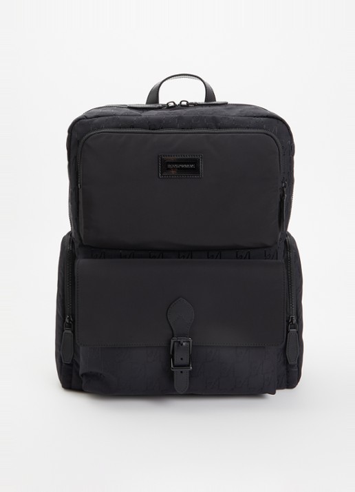 Armani Rugzak met logoprint en 15 inch laptopvak