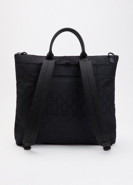 Armani Rugzak met logoprint en afneembare schouderriem - achterkant 5 zwart